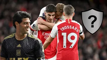 Arsenal celebra un gol vs Chelsea y Carlos Vela con la playera de LAFC | Foto: Eurosport