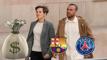 Dani Alves y su abogada Inés Guardiola camino al juzgado.