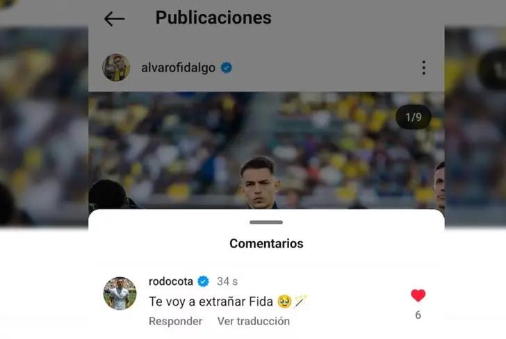 El supuesto mensaje de Rodolfo Cota decía: “Te voy a extrañar Fida”, lo que inmediatamente llevó a los fans a especular sobre una posible salida de Álvaro Fidalgo del Club América.