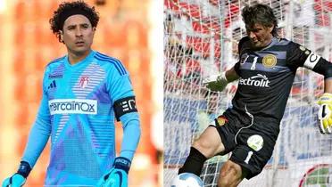 Guillermo Ochoa y Hernán Cristante jugando un partido de fútbol (Fuente: De 10 Sports) 