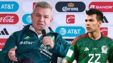 Hirving Lozano y Javier Aguirre | Foto: Mexsport y miseleccionmx