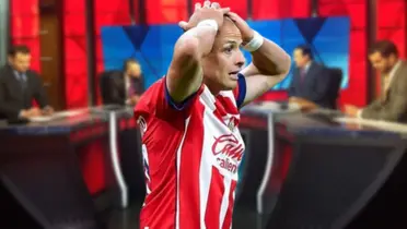 Javier Hernández desesperado en Chivas / Imagen: TUDN