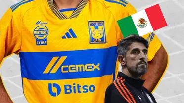 Jugador de los Tigres de la UANL y Veljko Paunovic/ Foto Club Tigres.