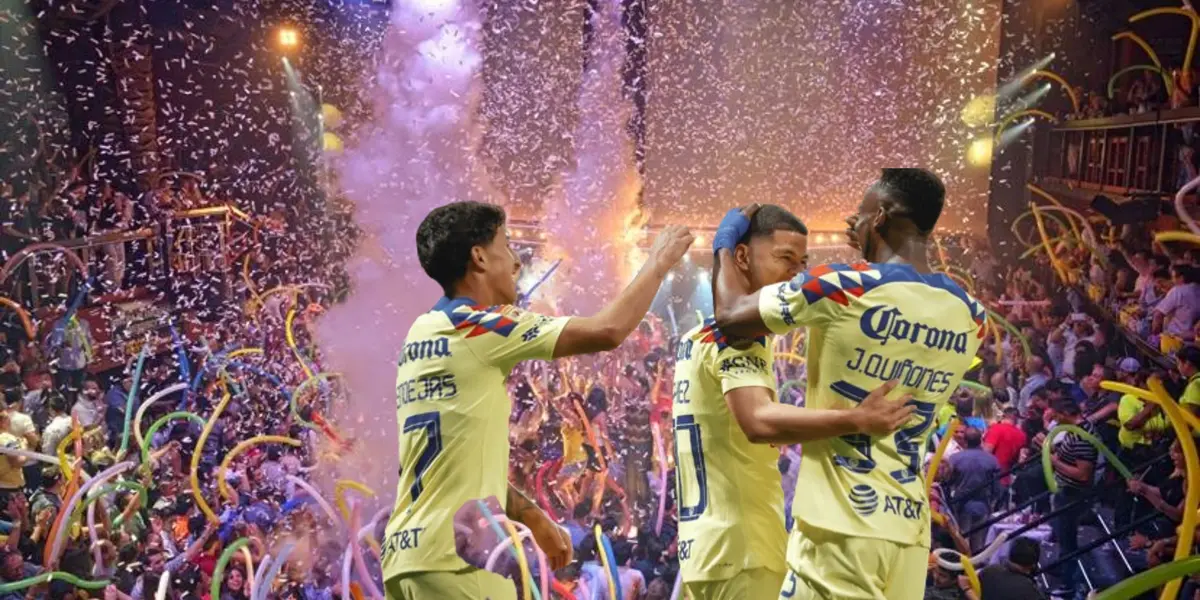 Jugadores de América celebran triunfo en el Estadio Azteca | Foto: Riviera Maya Blog