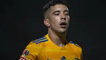 Leo Fernández en su paso por el fútbol mexicano, con la playera de Tigres (Fuente: Mexsports) 