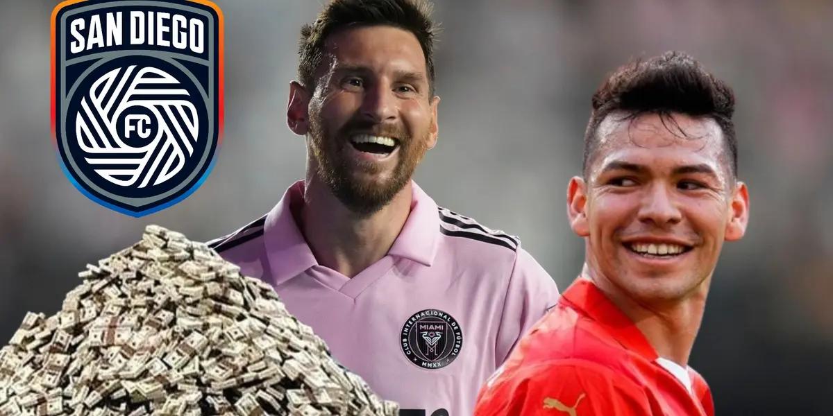 Lio Messi celebra gol en la MLS y Chucky Lozano sonríe | Foto: Sky Sports