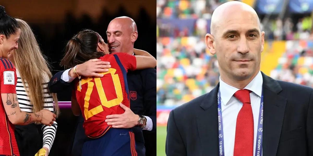 Luis Rubiales dio un beso a una jugadora de la Selección Española que desató la polémica 