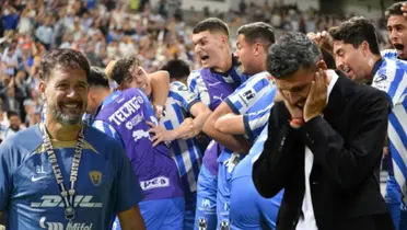 Rayados celebra un gol, Tano Ortiz preocupado y Gustavo Lema feliz| Foto: 90 min