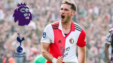 Sanatiago Giménez celebra un gol con Feyenoord.