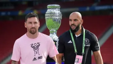 Trofeo de la Copa América, Messi y Yassine Cheuko | Foto: UnoTV