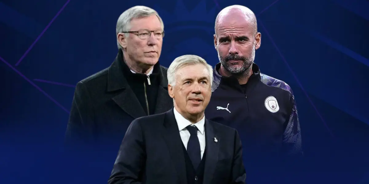 Alex Ferguson, Pep Guardiola y Carlos Ancelotti | Foto: Champions League y Getty