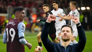 Bayer Leverkusen vs West Ham en Europa League; Edson y Xabi Alonso | Foto: TV Azteca