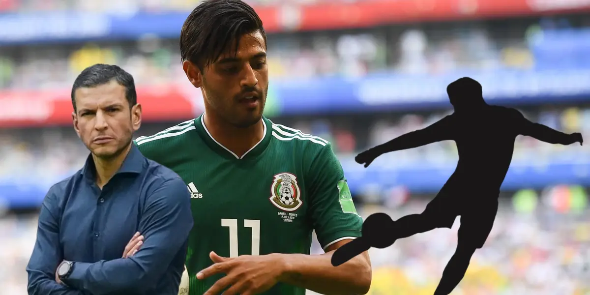 Carlos Vela en su último partido con el TRI y Jaime Lozano pensativo | Foto: Goal