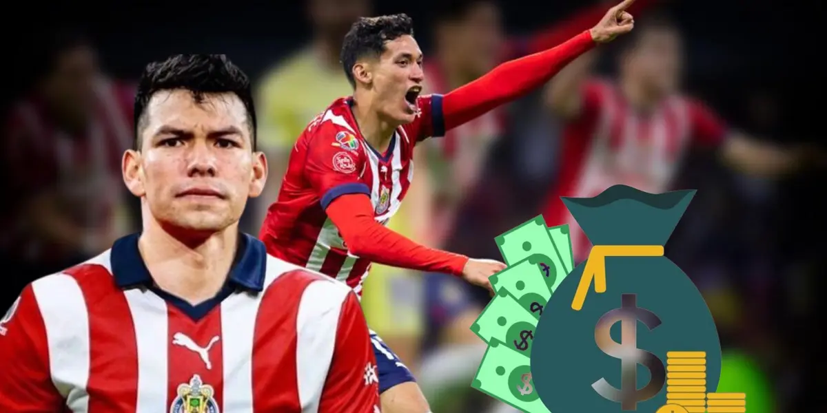 Chiquete celebra gol contra América y Chucky Lozano con playera de Chivas | Foto: Récord