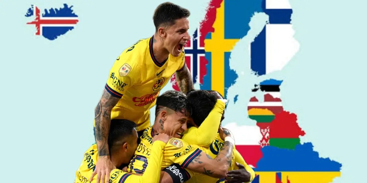 Club América y al fondo los países de Europa (Foto: GettyImages)