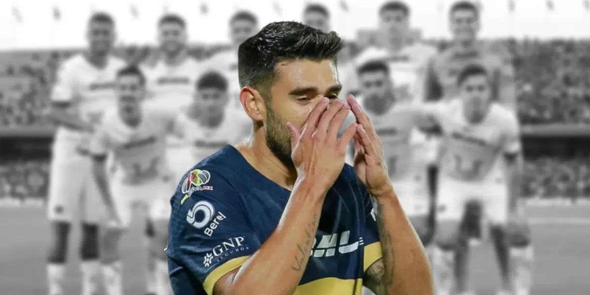 Eduardo Salvio lamentándose en Pumas / Imagen: Mediotiempo