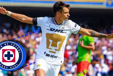 El Cruz Azul estaría interesado por adquirir al delantero de los Pumas. 