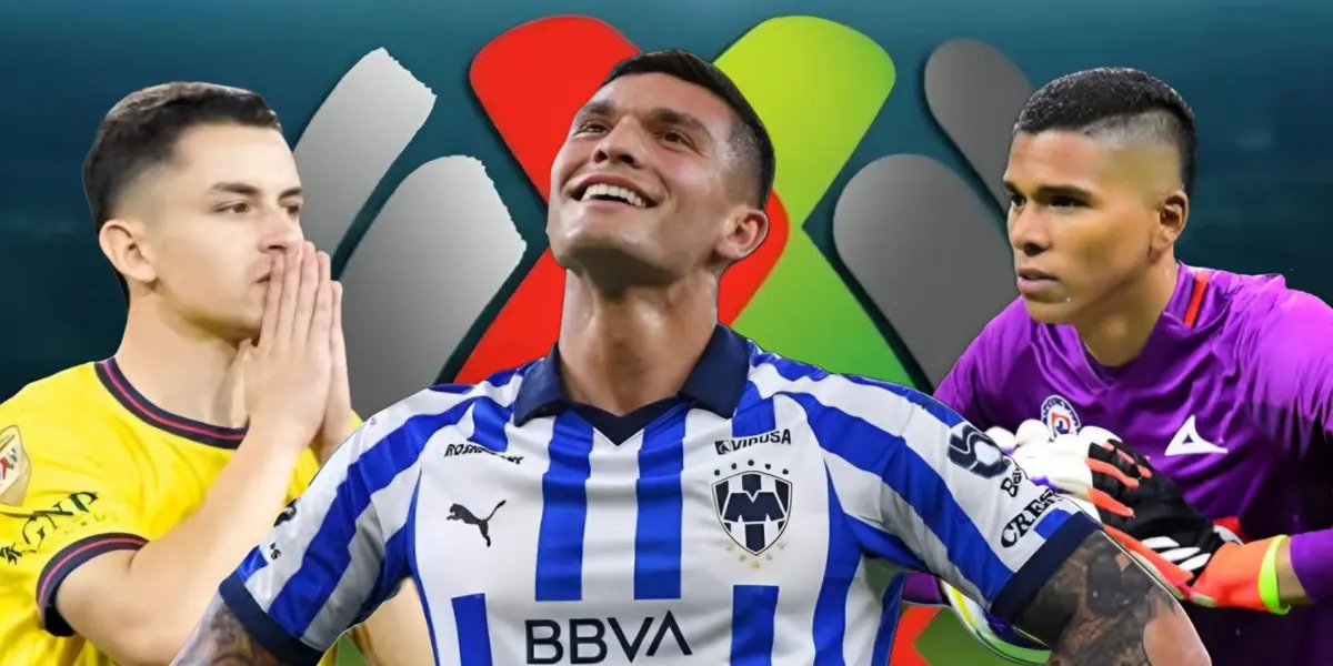 Fidalgo, Vázquez, Mier y al fondo el logo de la Liga MX (Foto: Especial)