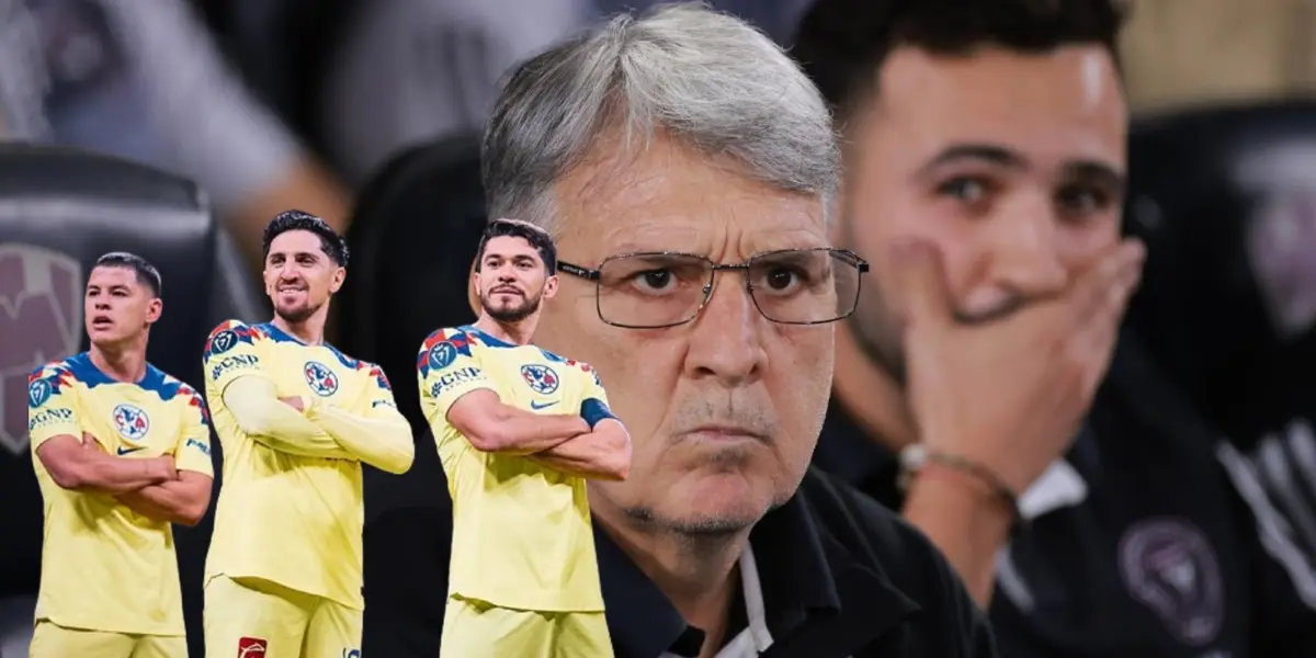 Gerardo Martino preocupado en el banquillo del Inter de Miami.