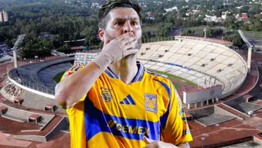 Gignac y al fondo el Estadio Olímpico Universitario (Foto: GettyImages)