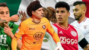 Guardado, Ochoa, Sánchez y Corona, al fondo la bandera de México (Foto: Especial)