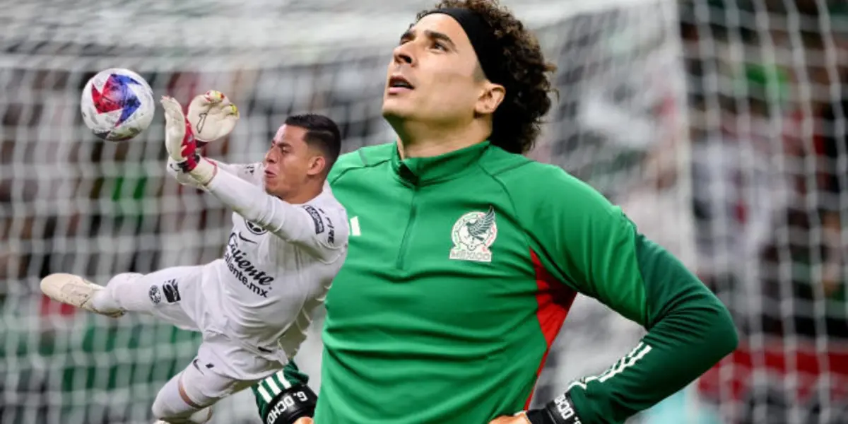 Guillermo Ochoa durante calentamiento con la Selección Mexicana.