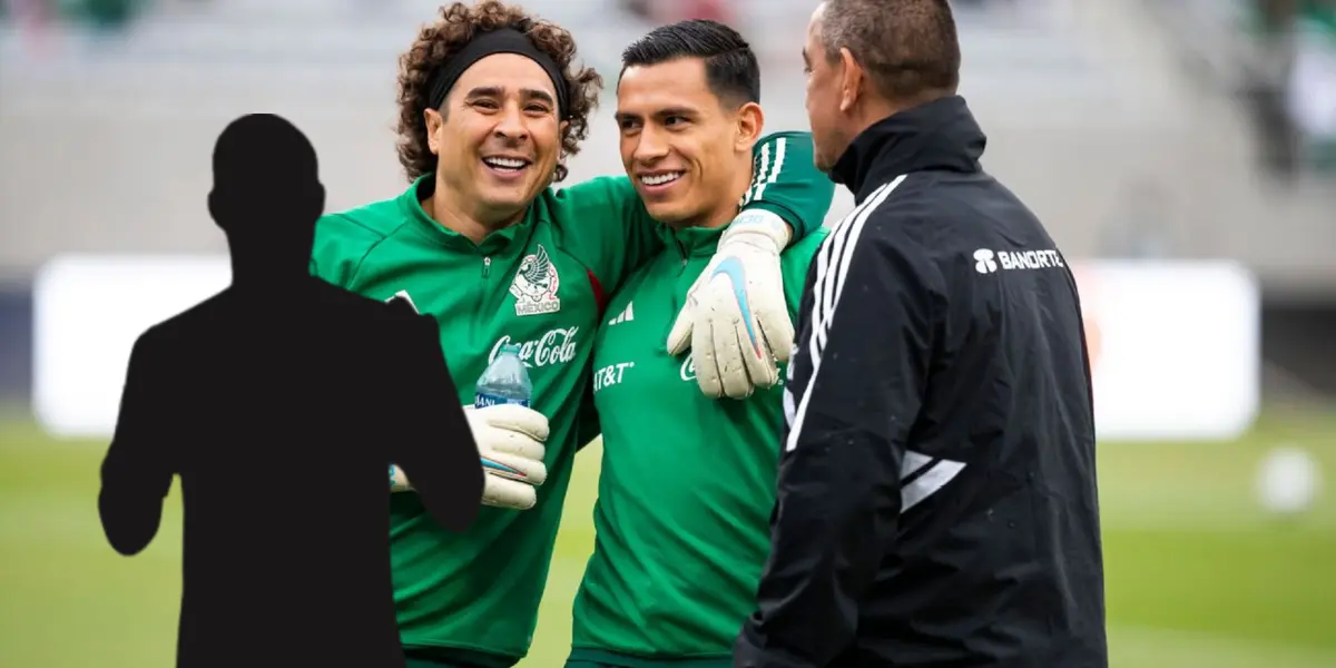 Guillermo Ochoa y Luis Ángel Malagón entrenando con el TRi y silueta de Julio | Foto: ESPN 