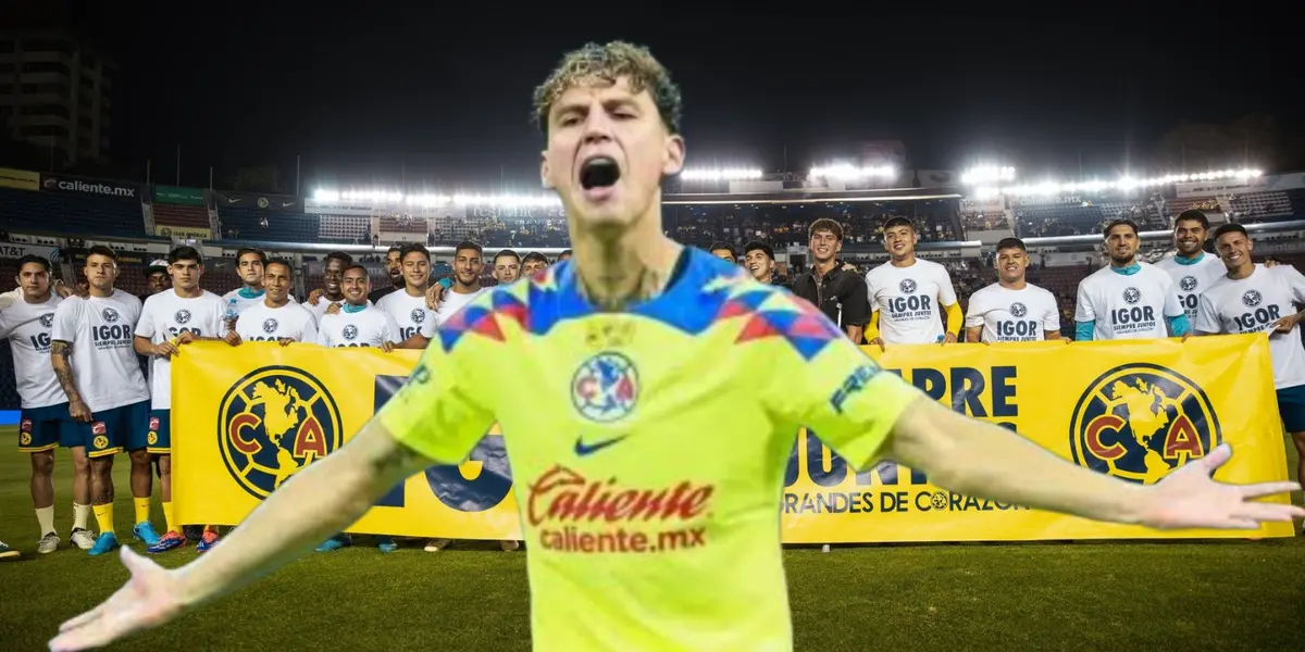 Igor Lichnovsky y al fondo el plantel del Club América (Foto:Imago7)