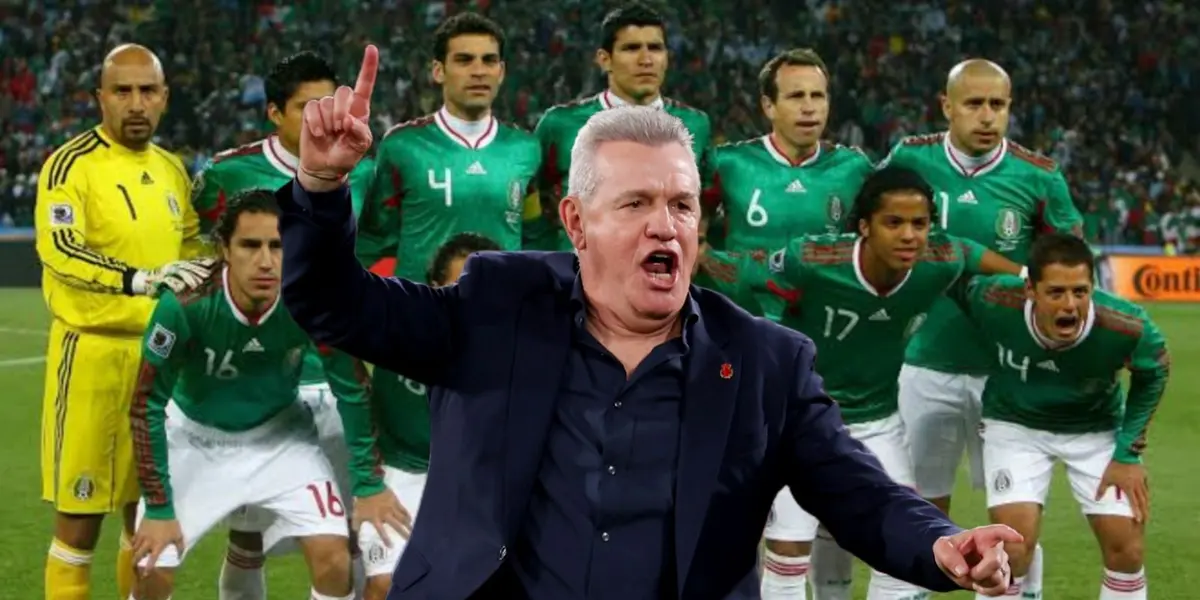 Javier Aguirre y al fondo el TRI de Sudáfrica 2010 (Foto: GettyImages)