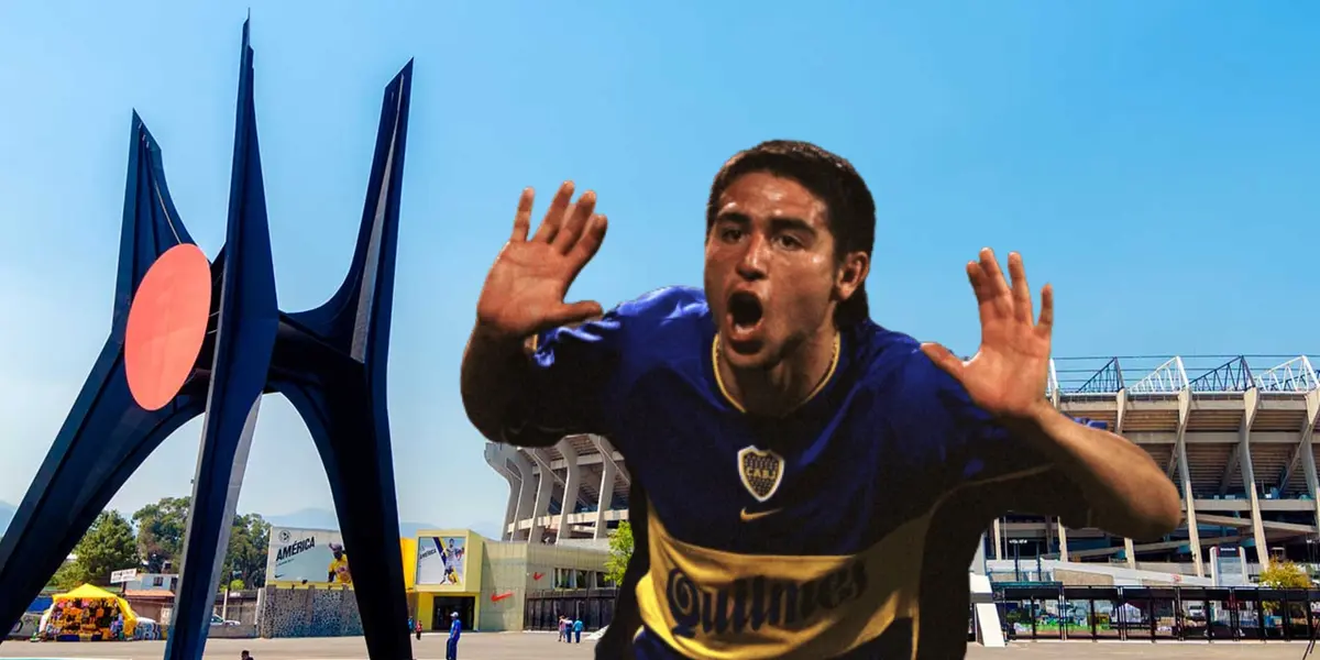 Juan Román Riquelme en el Estadio Azteca/ Foto Martha Debayle.