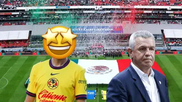 Jugador del América oculto y Javier Aguirre/ Foto Sedena.