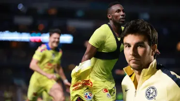 Julián Quiñones celebra su gol contra Pachuca y Sergio Pérez | Foto: 90Min