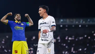 Leo Suárez en el Estadio Olímpico Universitario y Henry Martín celebrando | Foto: Statiskicks