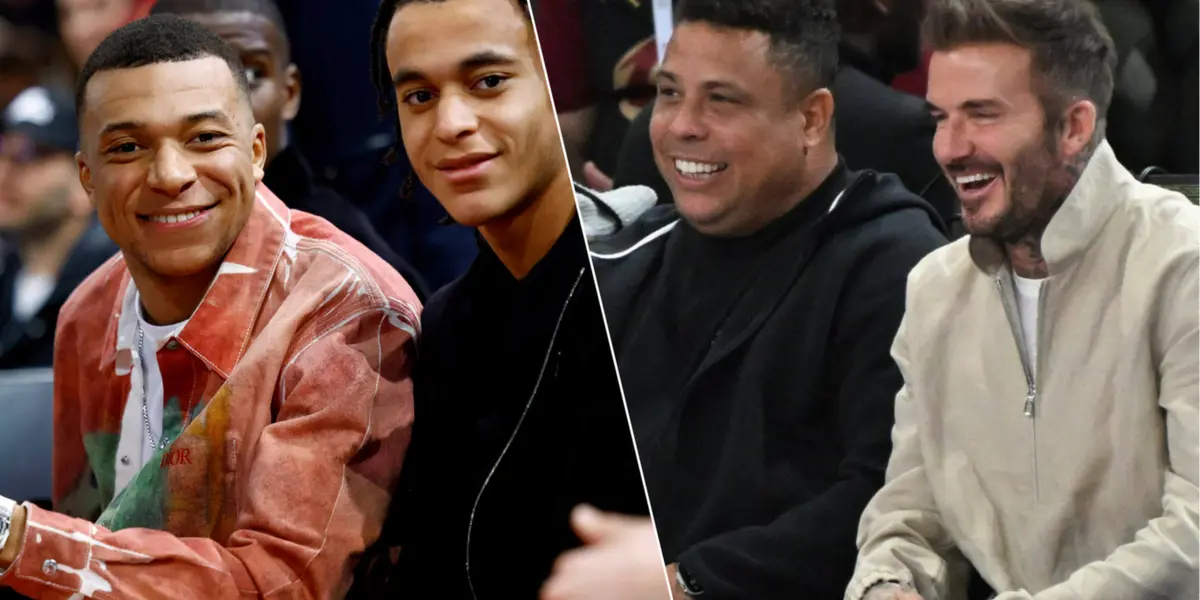 Mbappé estuvo en el juego de la NBA junto a su hermano y otros jugadores del PSG