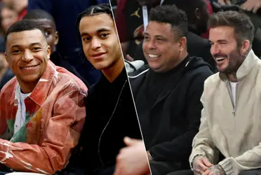 Mbappé estuvo en el juego de la NBA junto a su hermano y otros jugadores del PSG