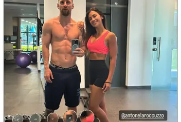 Messi y Antonella presumen su buen estado fisico en redes