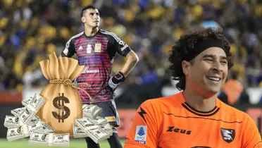 Nahuel Guzmán en el 'Volcán' y Guillermo Ochoa | Foto: TV Azteca