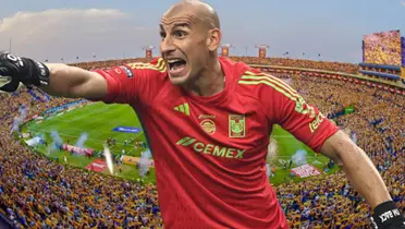 Nahuel Guzmán y al fondo el Estadio Universitario (GettyImages)