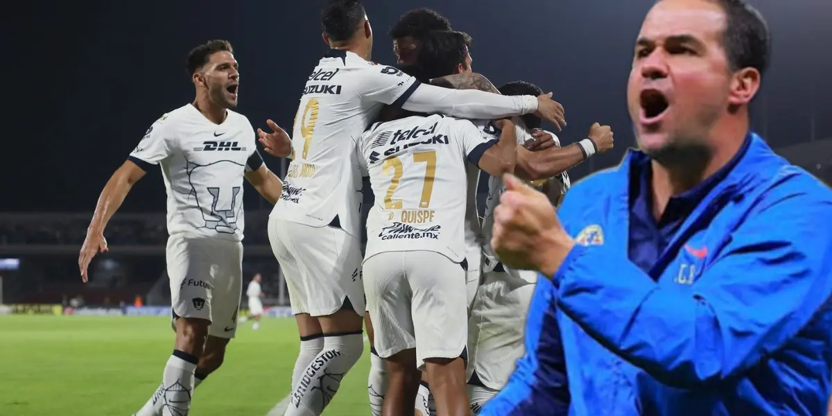 Pumas festejando y a un lado André Jardine / Foto Getty