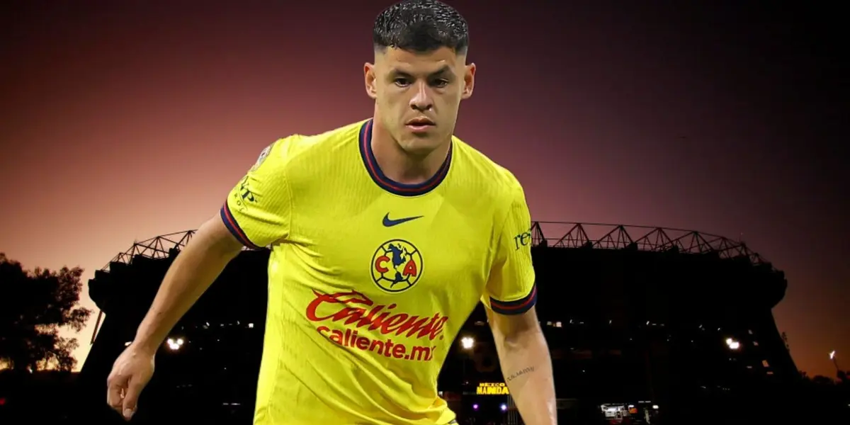 Richard Sánchez y al fondo el Estadio Azteca (Foto: GettyImages)