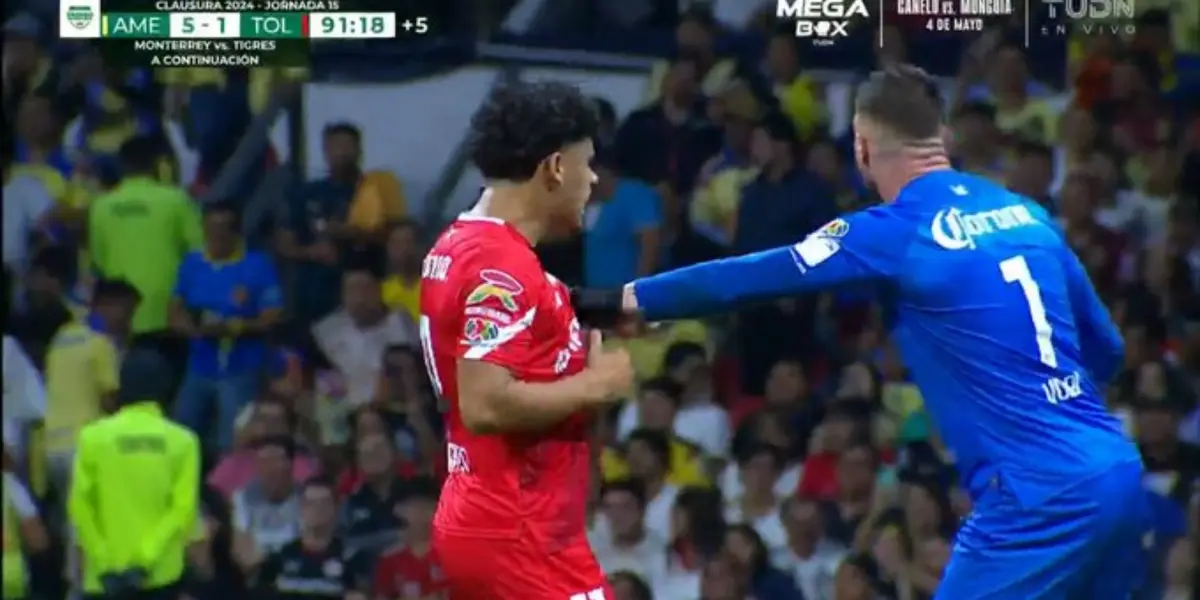 Tiago Volpi y Maxi Araujo a punto de los golpes en el América vs Toluca