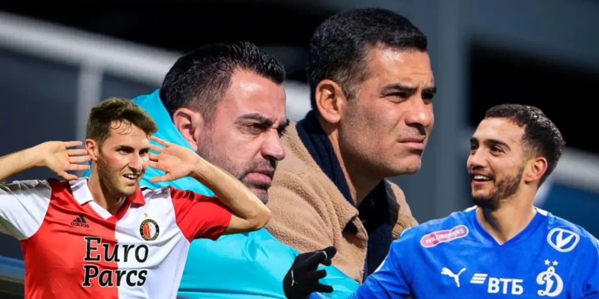 Xavi Hernández y Rafa Márquez viendo un entrenamiento del Barcelona. | Tribuna